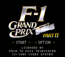 F-1 Grand Prix - Part II (Japan) Title Screen